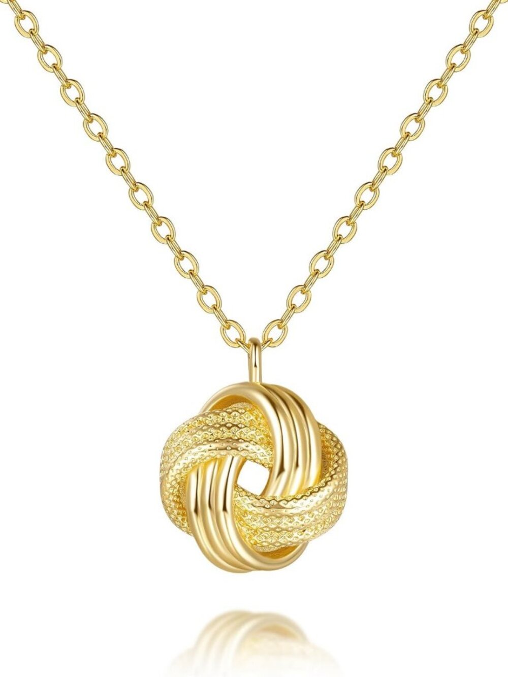 Elegant 14K Gold Pendant Necklace for Women | Stylish Knot Design Jewelry